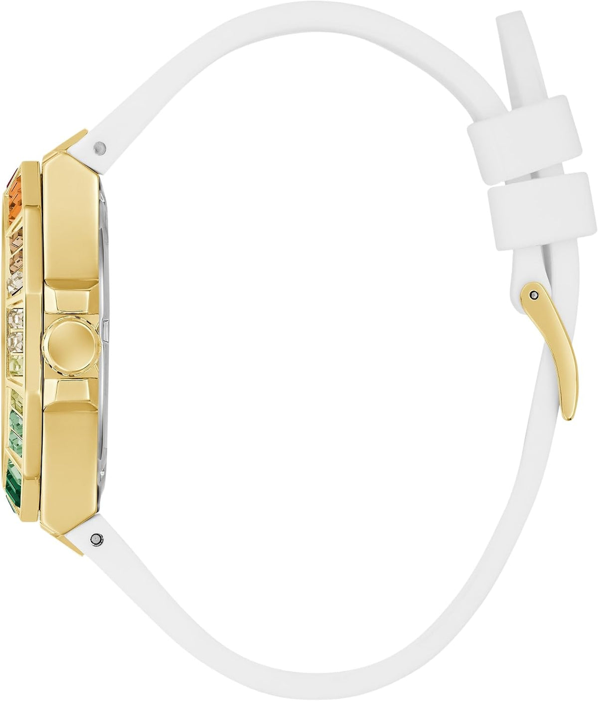 GUESS Reloj multifunción blanco y dorado