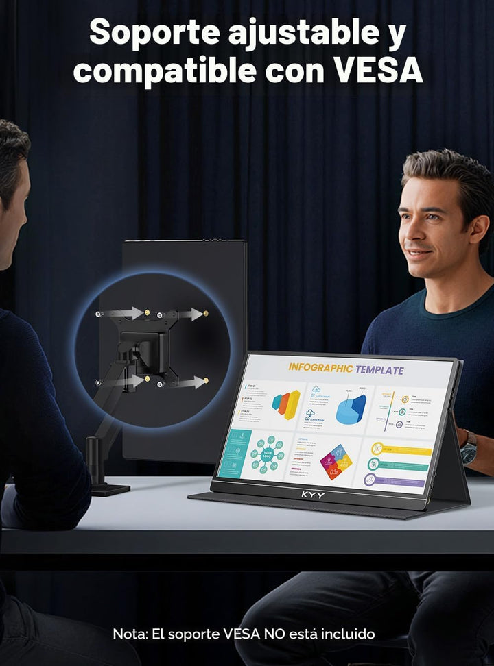 KYY Monitor portátil 4K de 15.6" Monitor portátil para portátil...
