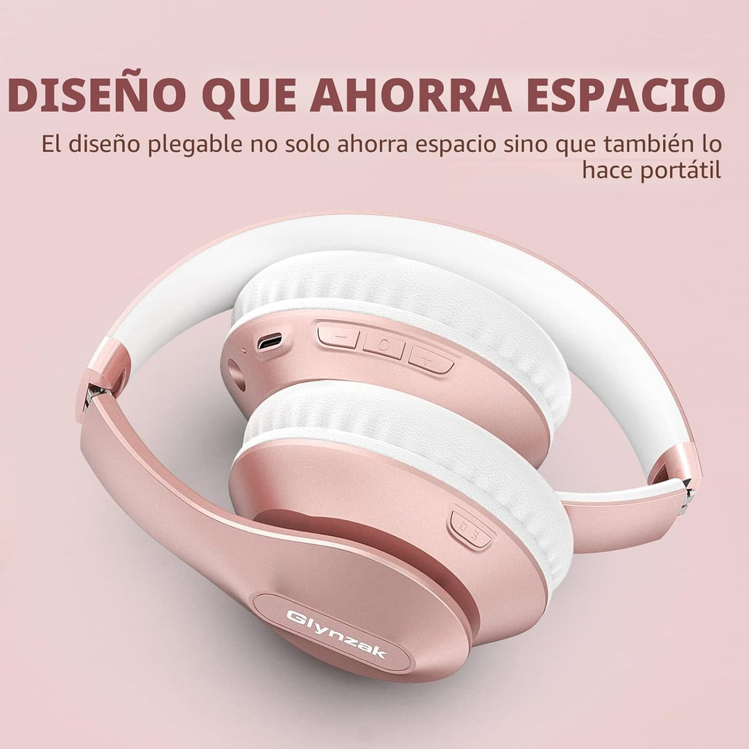 Glynzak Auriculares inalámbricos Bluetooth sobre la oreja 65 horas...