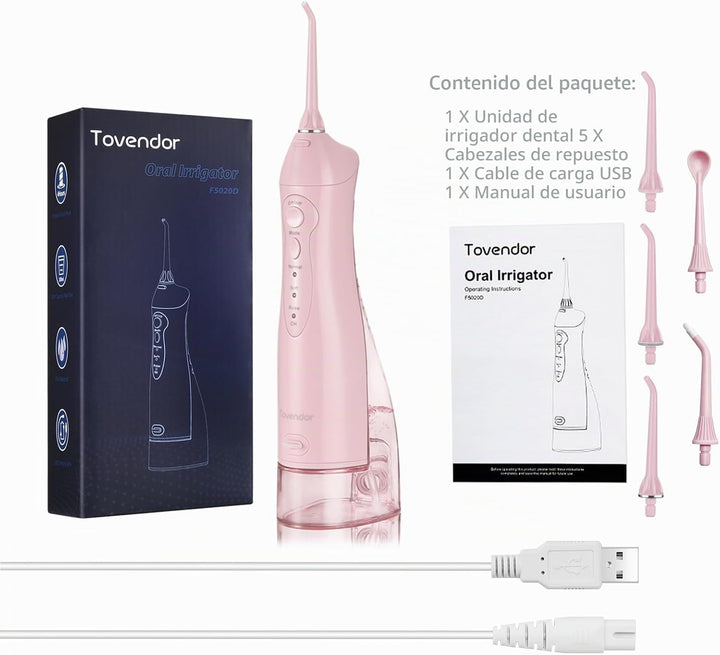 Hilo dental TOVENDOR eléctrico, para agua, irrigador bucal dental i...