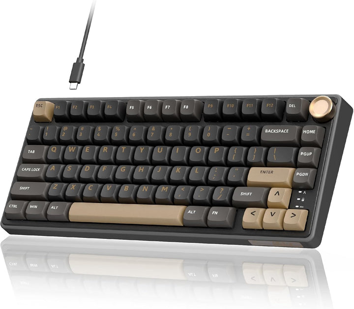 RK ROYAL KLUDGE R75 Teclado mecánico con cable con perilla de volum...