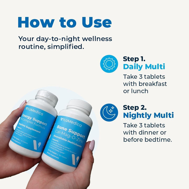 Rutina multivitamínica de día y noche | Energía y claridad mental,...