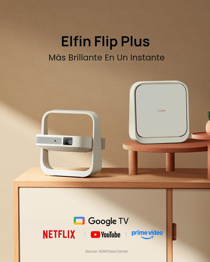 XGIMI Elfin Flip Plus Proyector portátil, Google TV con licencia Ne...