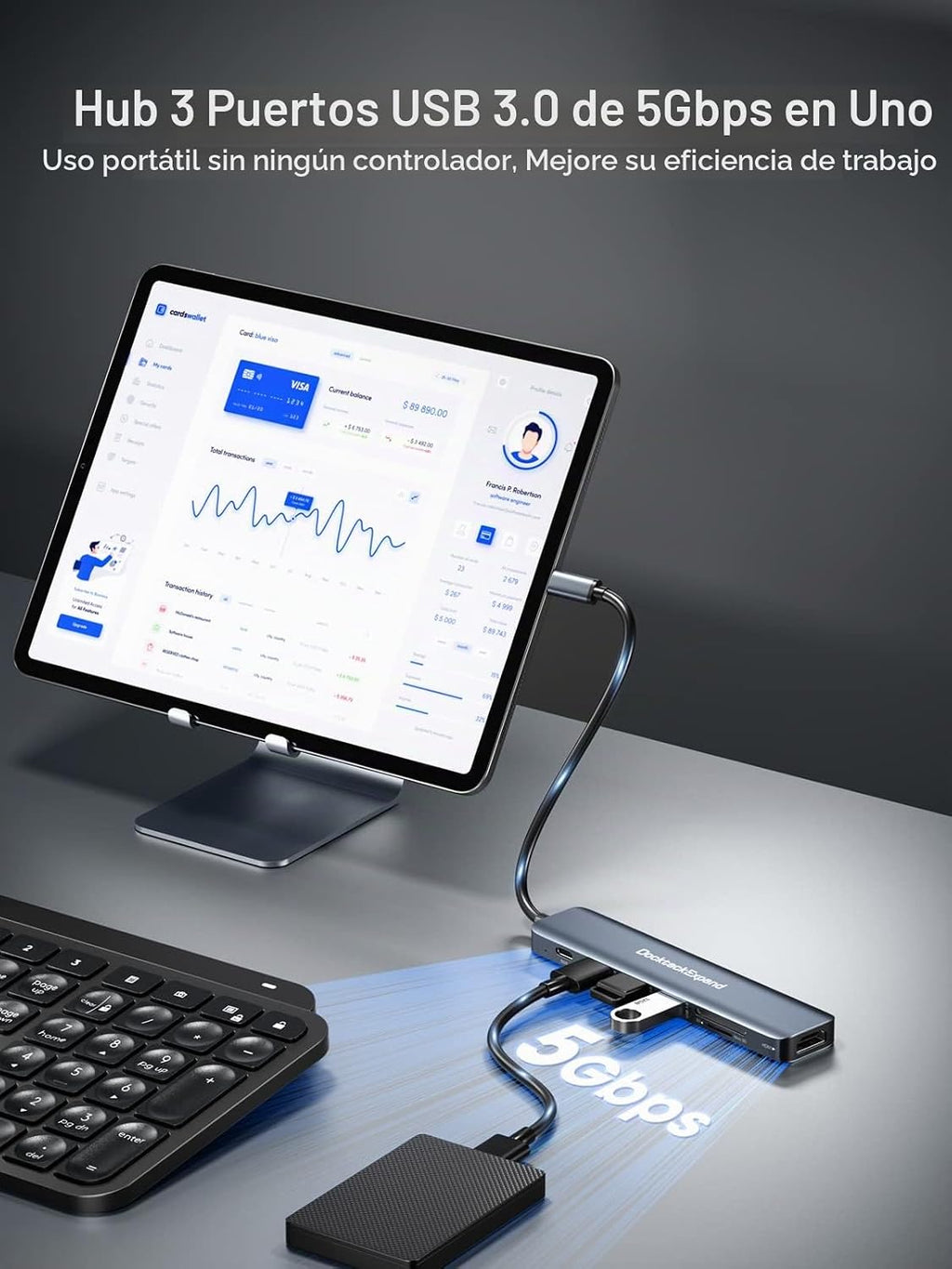 DockteckExpand, DE0005, hub USB 3.0