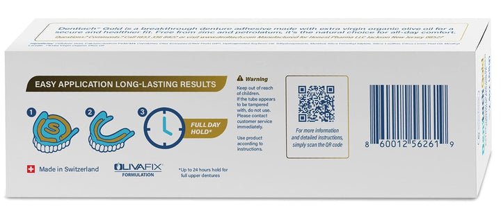 Denttach Gold Adhesivo para Dentaduras, Crema Adhesiva Premium a Ba...