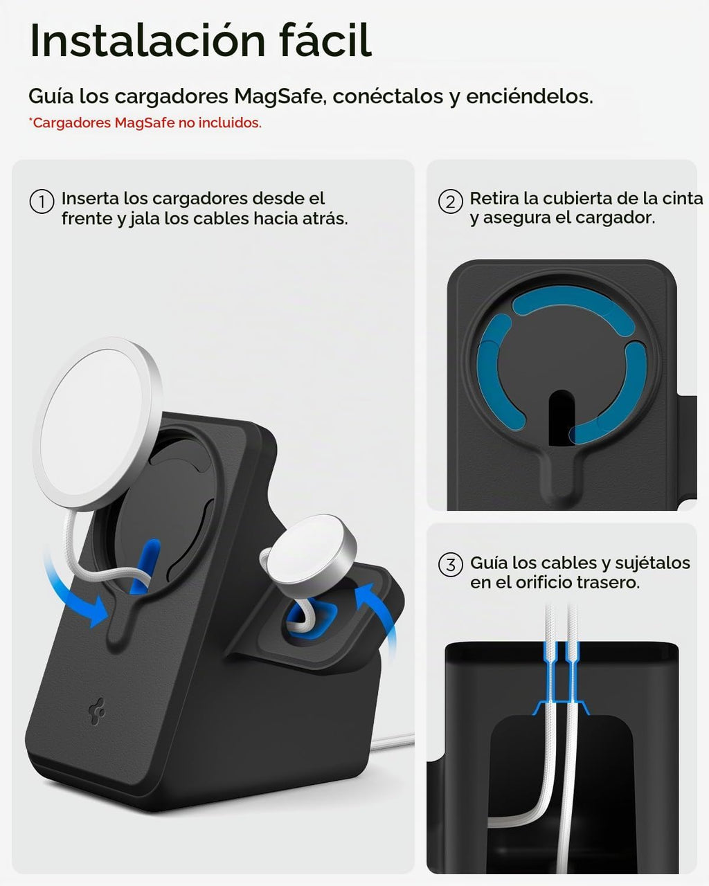 Spigen para MagSafe (25W), funda con soporte para cargador de Apple Watch
