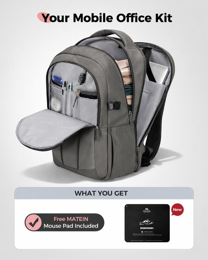 MATEIN HER Mochila de trabajo para laptop con compartimento para al...