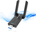 NEWFAST AXE5400 Adaptador USB WiFi 6 para PC de escritorio NF-U353, adaptador de red inalámbrica de tres bandas para escritorio, 6GHz/5GHz/2.4GHz Transceptor de red inalámbrica USB WiFi Dongle para