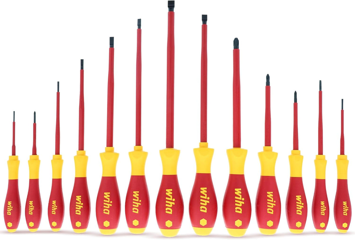 Wiha 32094 - Juego de destornilladores aislados, 13 piezas, 1000 V, kit de herramientas para electricista