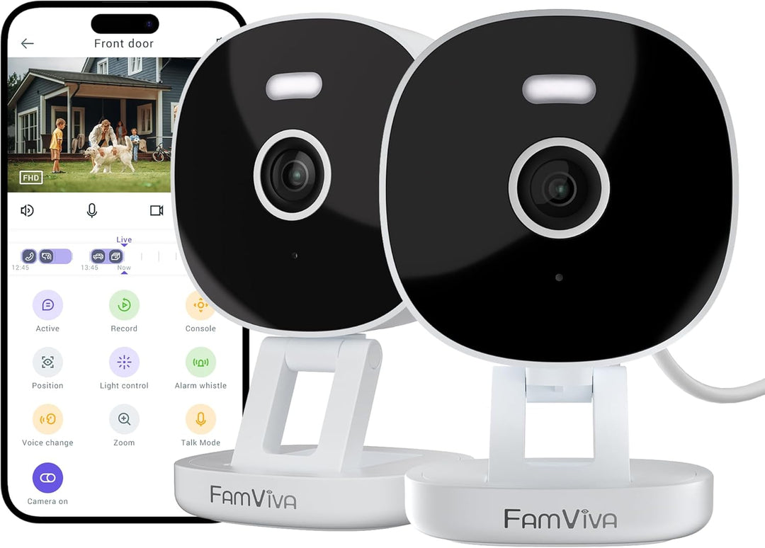 FAMVIVA Cámara de seguridad con cable 2K, interior\/exterior para e...