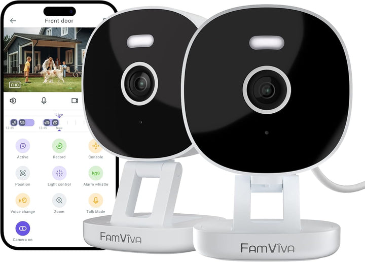 FAMVIVA Cámara de seguridad con cable 2K, interior\/exterior para e...