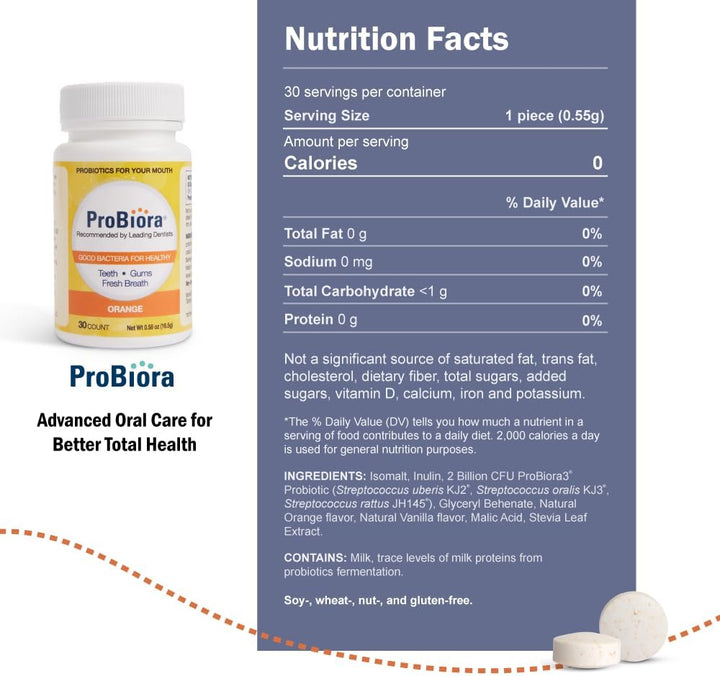 Comprimidos masticables con probiótico ProBiora Oral-Care | Supleme...