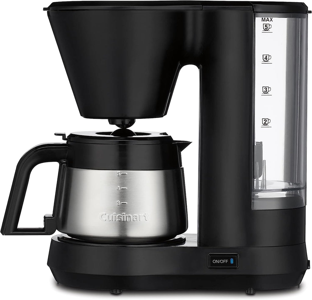 Cuisinart Cafetera de 5 tazas con jarra de acero inoxidable, cafetera con