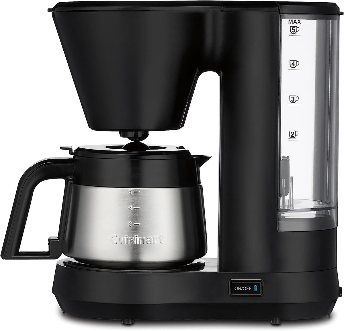 Cuisinart Cafetera de 5 tazas con jarra de acero inoxidable, cafetera con
