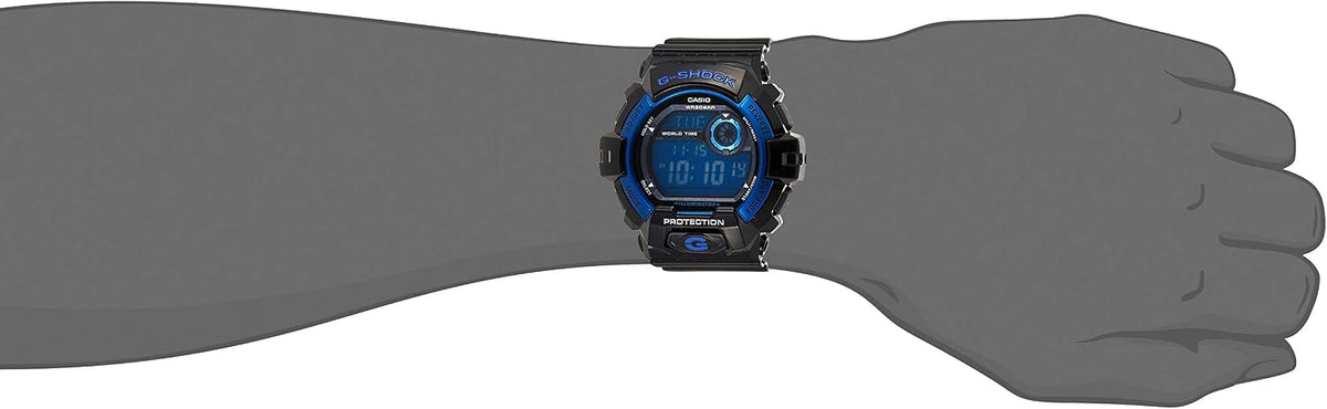 Reloj Casio para hombre, de la gama G-Shock, de color negro y azul, de resina, digital y deportivo (G8900A-1CR)