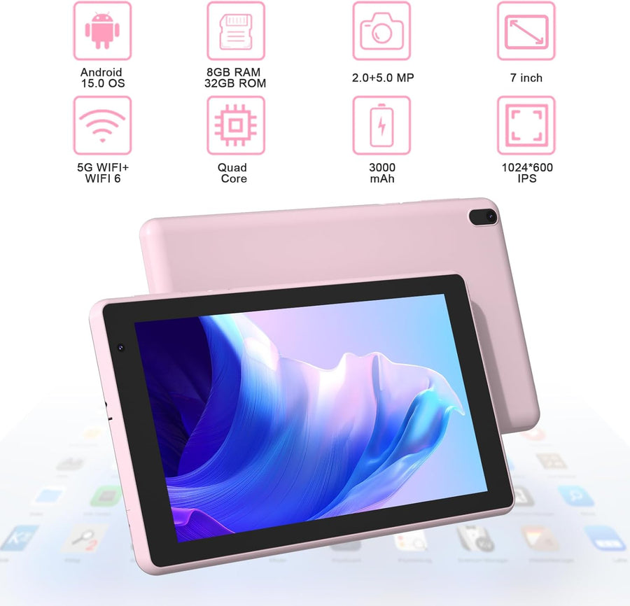 Tableta COOPERS Android 15 Tablets de 7 pulgadas, 8GB RAM, 32GB ROM...