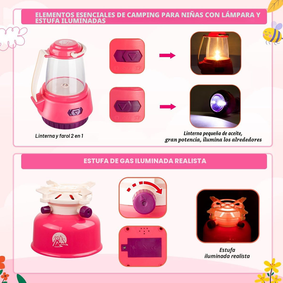 Meland - Juego de camping para niñas - Juguetes de tienda de