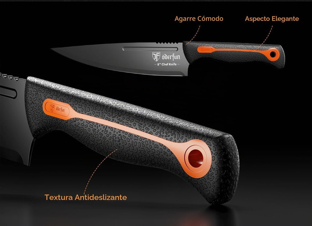 Juego de cuchillos de cocina de 15 piezas, aptos para lavavajillas, antideslizantes