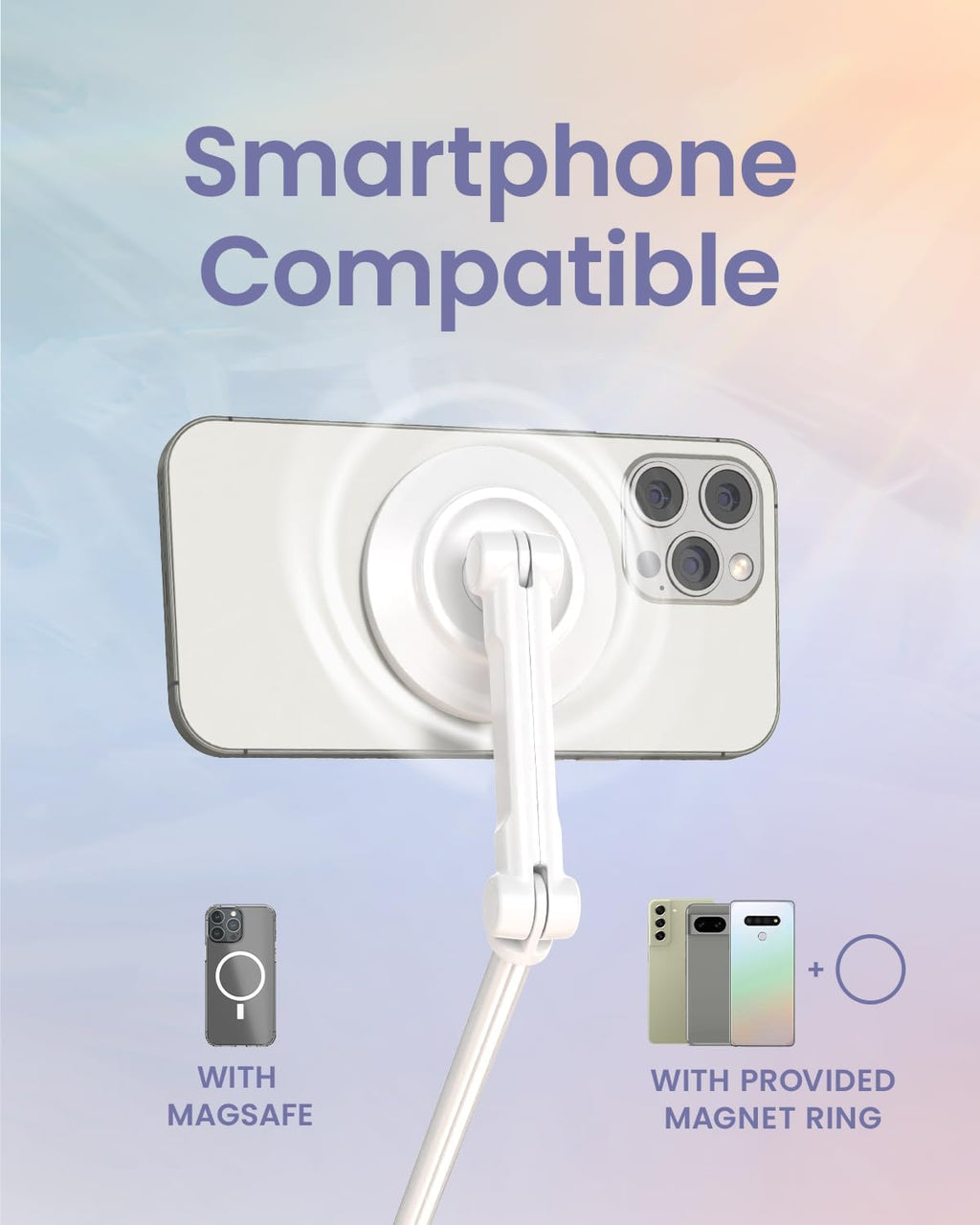 KraftGeek Trípode Magnético para Teléfono para iPhone, Trípode JustTap para MagSafe
