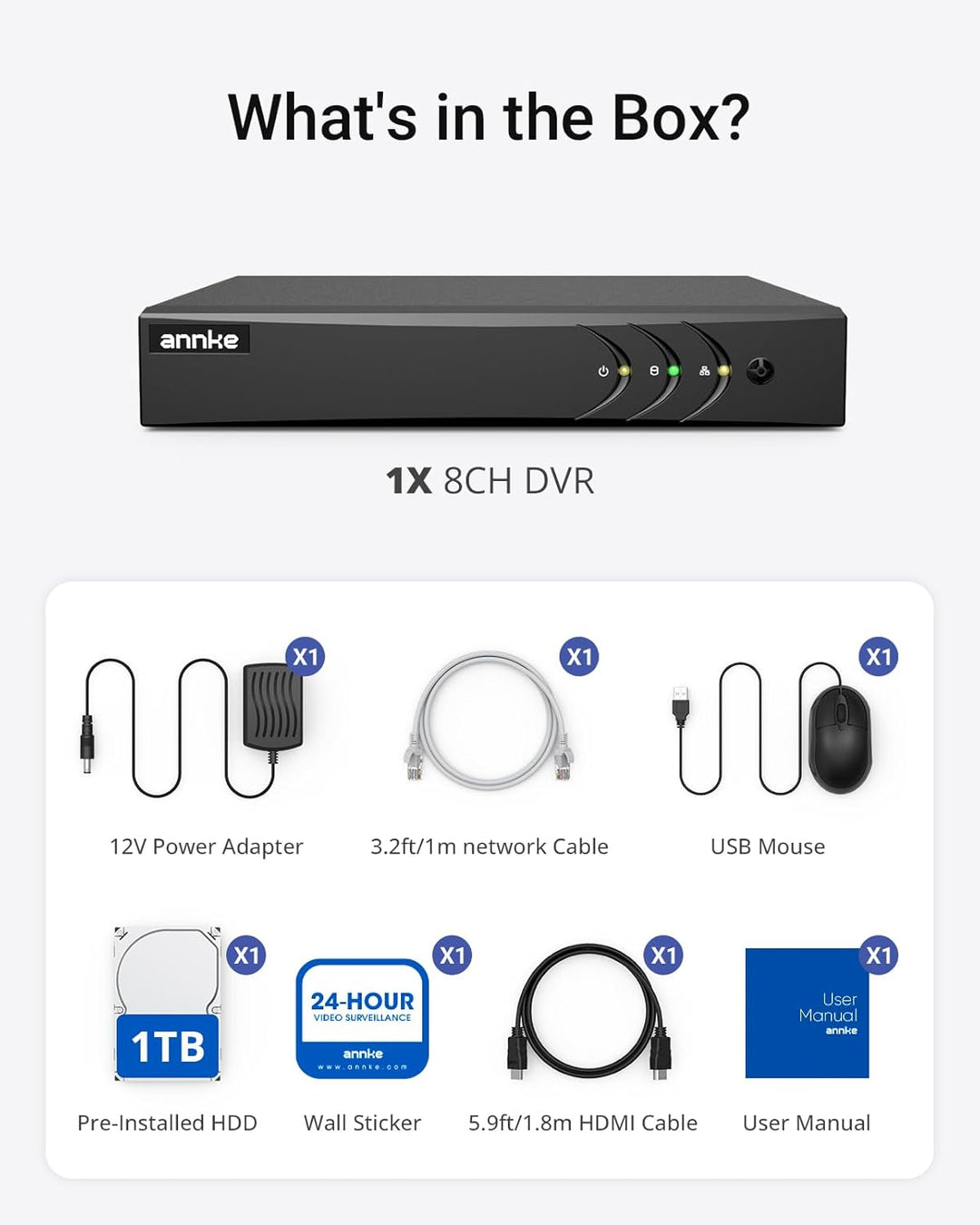ANNKE Grabadora de video digital de seguridad 3K Lite de 8 canales...