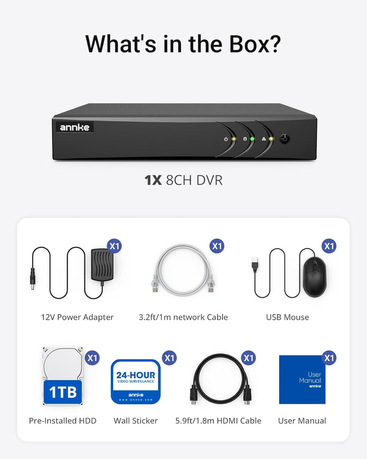 ANNKE Grabadora de video digital de seguridad 3K Lite de 8 canales...