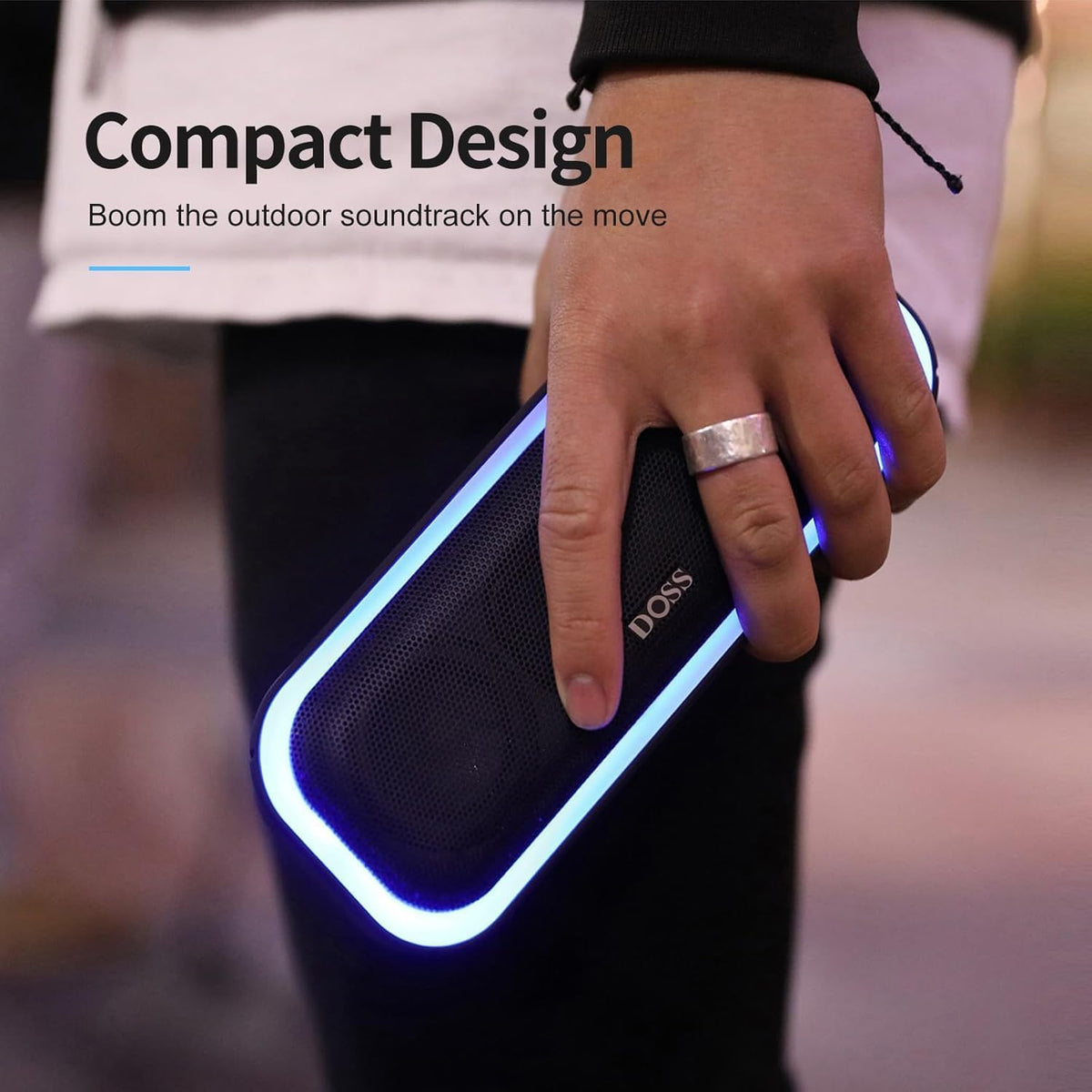 DOSS Bocina SoundBox Pro Bluetooth inalámbrica portátil con sonido...