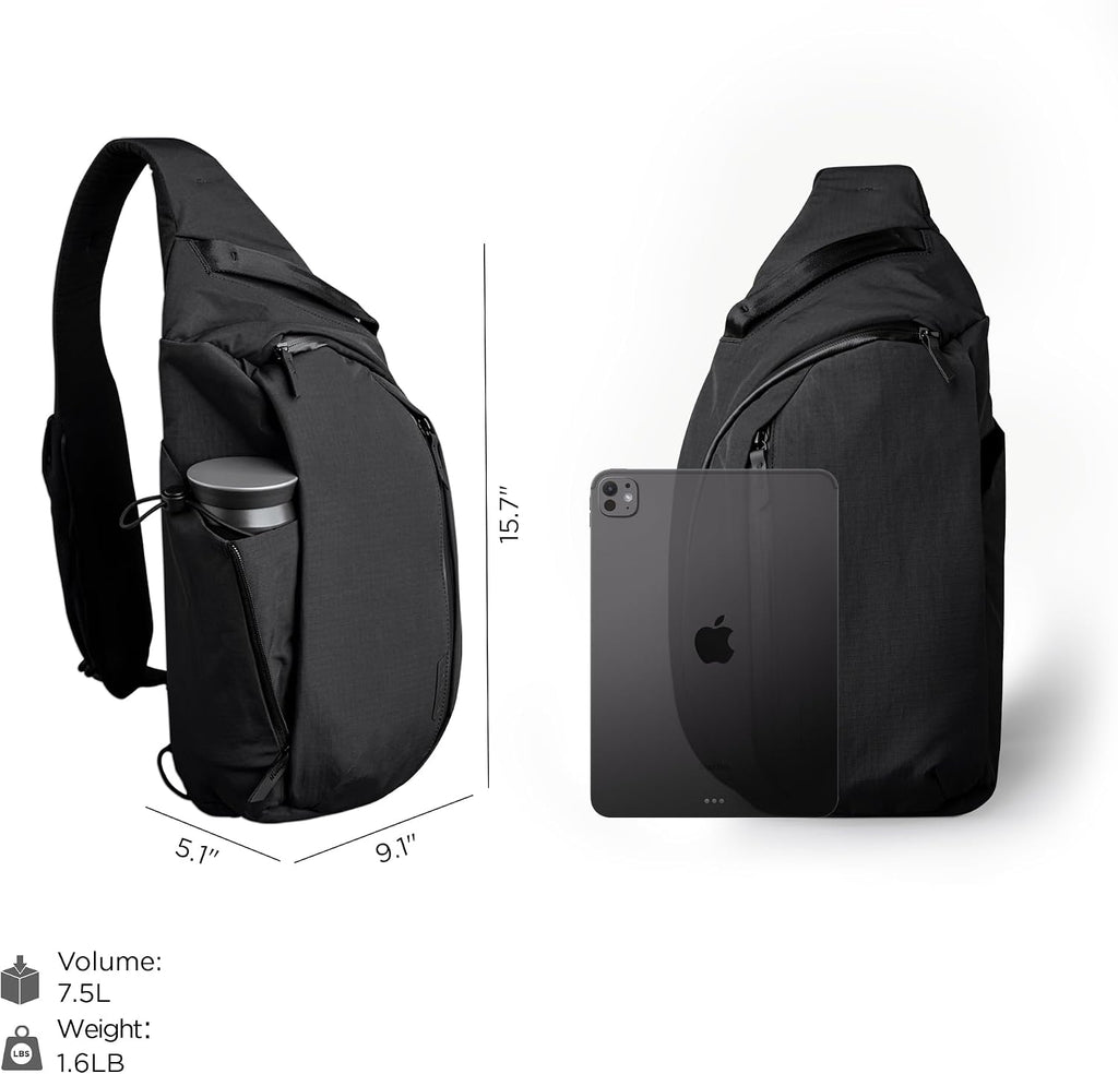 ALPAKA Metro Crossbody y bolsa con cremallera Pro – 7.5L bolsa cruzada para hombre, mochila bandolera – Se adapta a tablet de 11 pulgadas con cremallera YKK – Cartera delgada con cremallera con