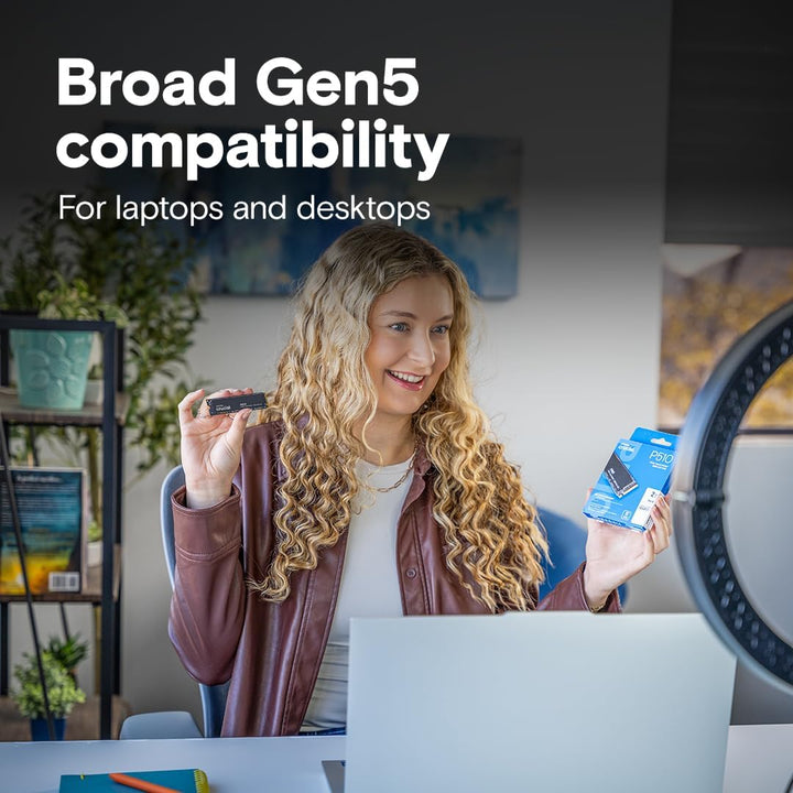Crucial P510 PCIe Gen5 NVMe 1TB SSD, hasta 11,000MB\/s, TLC NAND, c...