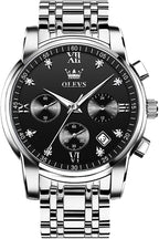 OLEVS Relojes para Hombre de Lujo a prueba de agua Lúminosos de lectura fácil Cronógrafo Con Esmalte Dorado Completo / Blanco Dial / Cara Negra Calendario Pulsera Relojes