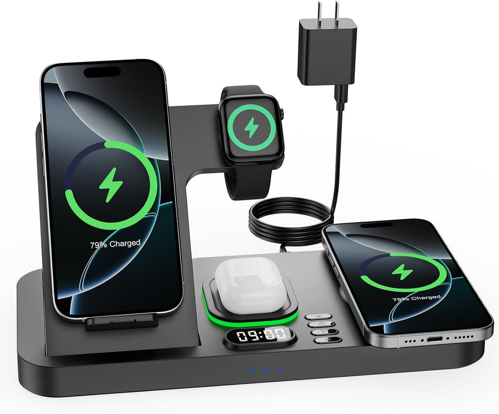 Estación de carga inalámbrica plegable del teléfono dual para el uso de Apple, de la pareja y de la familia