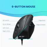 Perixx PERIMICE-515II Ratón vertical ergonómico con cable, 1000\/16...