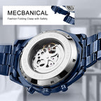Tiong Hombre Reloj Mecánico Automático Esqueleto de Acero Inoxidable