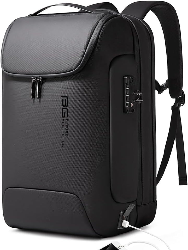 BANGE Mochila antirrobo con puerto de carga USB, mochila de negocio...