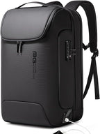 BANGE Mochila antirrobo con puerto de carga USB, mochila de negocios ligera para hombres y mujeres.., Negro, Computadora portátil