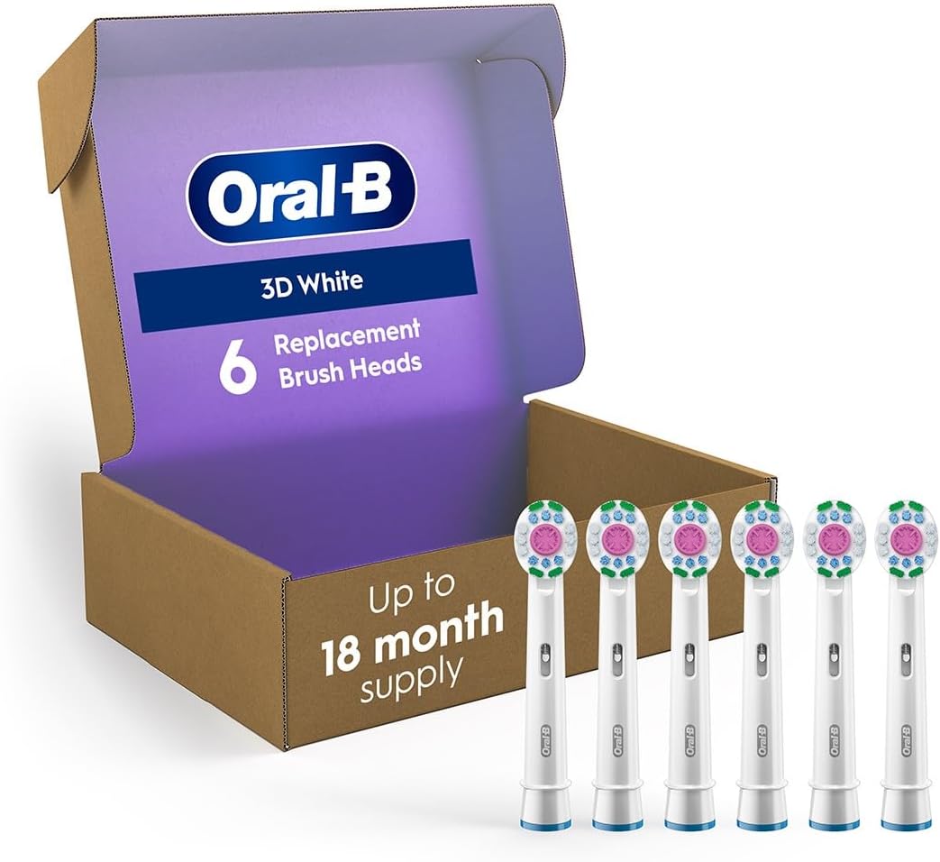 Oral-B Cabezales de cepillo de repuesto 3D blancos para un cepillo de dientes eléctrico, Blanco