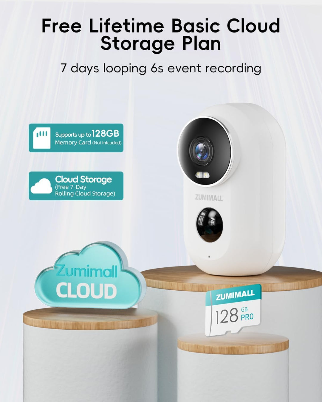 ZUMIMALL Cámaras de seguridad inalámbricas para exteriores con sopo...