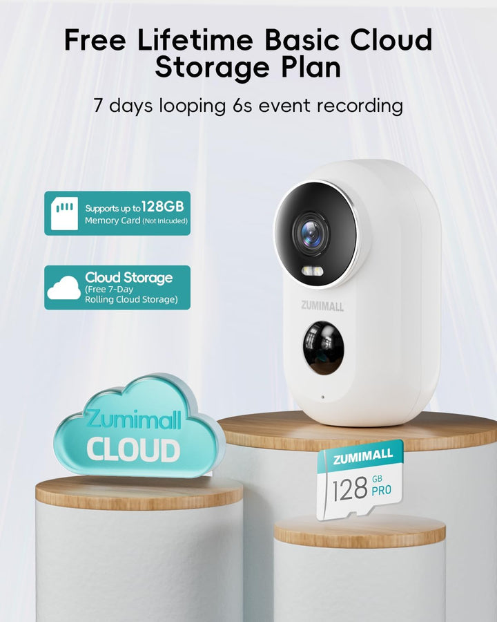 ZUMIMALL Cámaras de seguridad inalámbricas para exteriores con sopo...