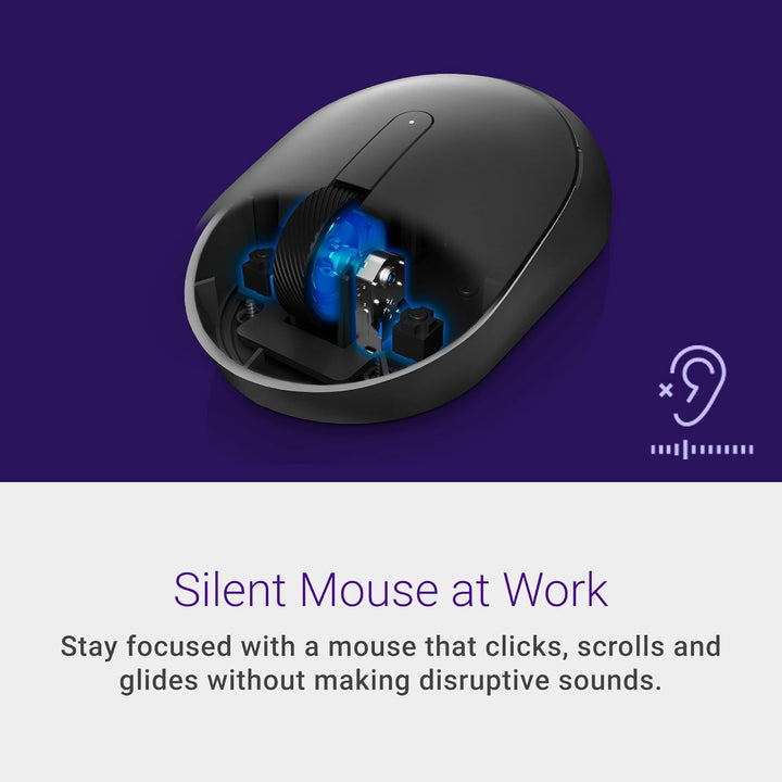 Dell Mouse silencioso MS355 - Rueda de desplazamiento programable,...