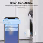 Sensor de puerta WiFi: sensor de ventana inalámbrico con alertas de aplicación, sensor de contacto inteligente Tuya para seguridad del hogar y automatización inteligente del hogar, no se requiere hub