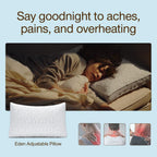 Coop Home Goods Eden - Almohada de cama tamaño Queen para dormir de espalda, estómago y de lado, gel refrescante de espuma viscoelástica suave media, CertiPUR-US/GREENGUARD Gold