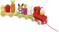 Janod - Tren de madera - Tema de granja - 3 vagones y 19 piezas - Juguete de aprendizaje temprano - Madera y pintura a base de agua - Desarrollar habilidades motoras finas - a partir de 12 meses