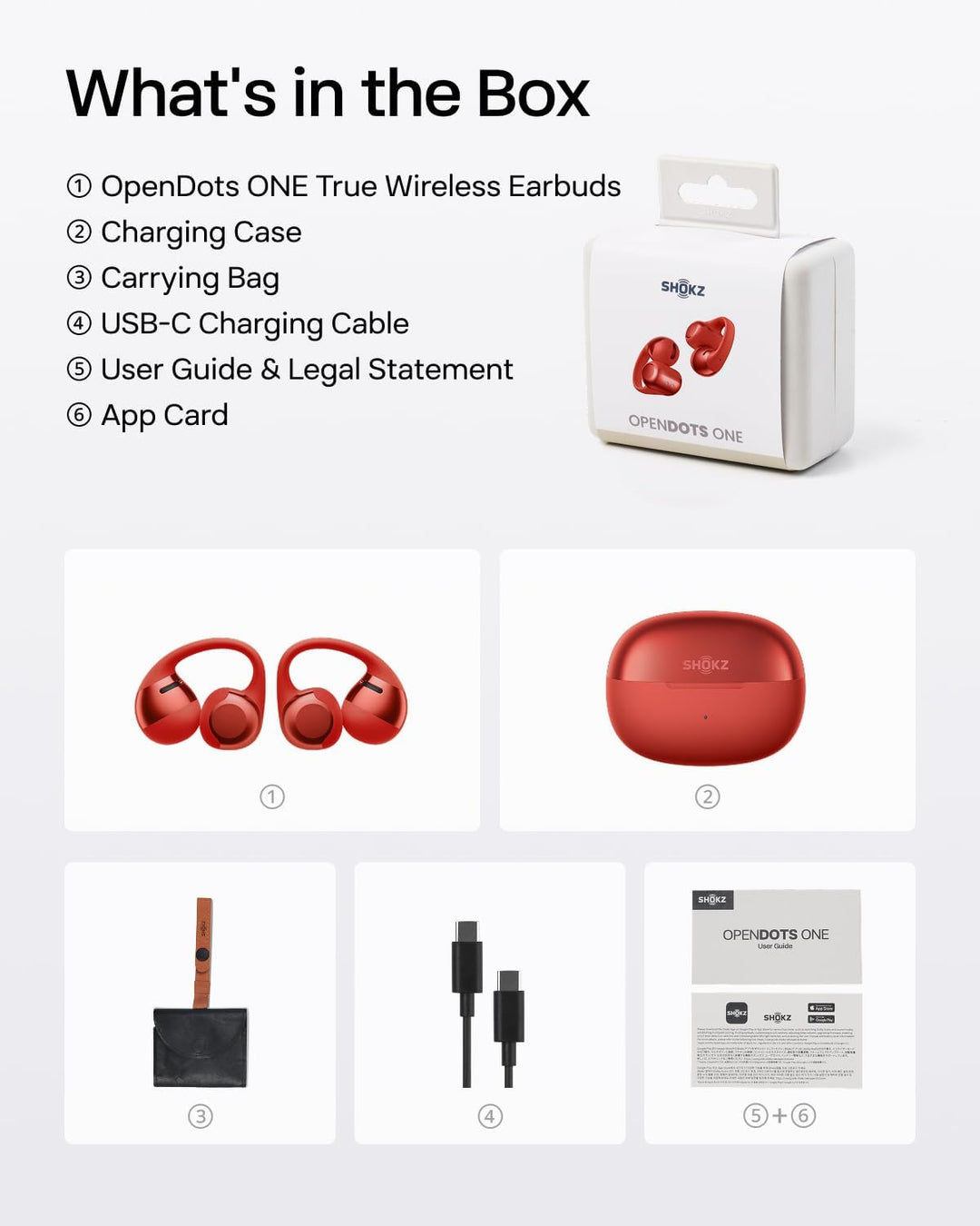 SHOKZ OpenDots - Auriculares de oreja abierta, auriculares con clip...