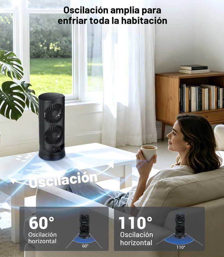 KopBeau Ventilador de torre para dormitorio, ventilador de mesa de...