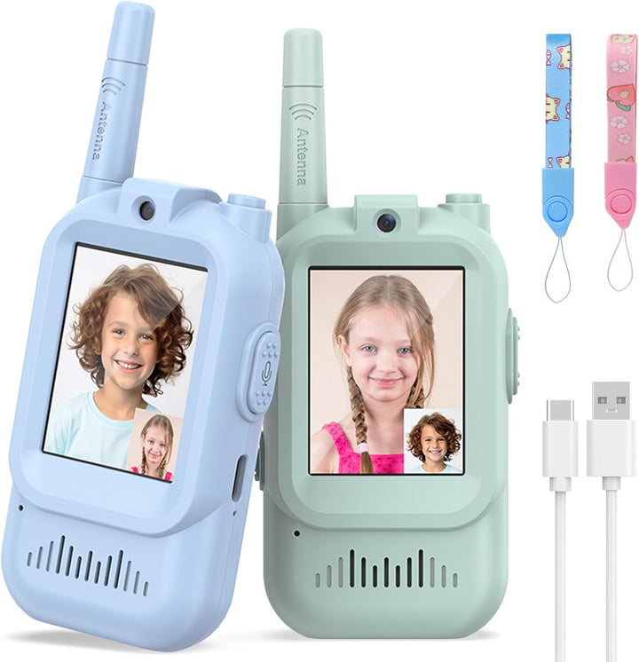 Walkie Talkies para niños, paquete de 2, radios bidireccionales rec...