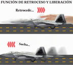 Avión de combate F-22 Raptor Fighter Bomber Diecast Avión militar 1/100 Modelo de avión con luces y sonidos para niños