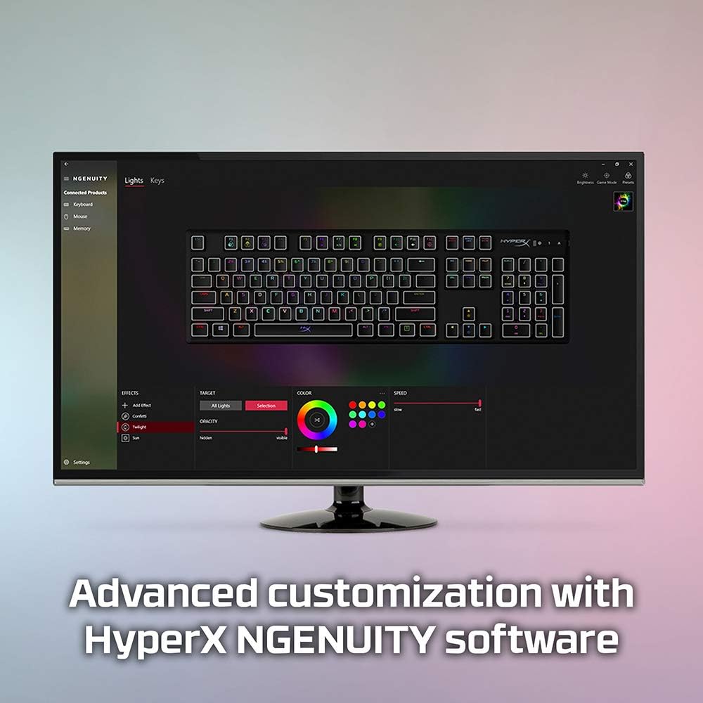 HyperX Alloy Origins - Teclado mecánico para juegos, luz controlada...
