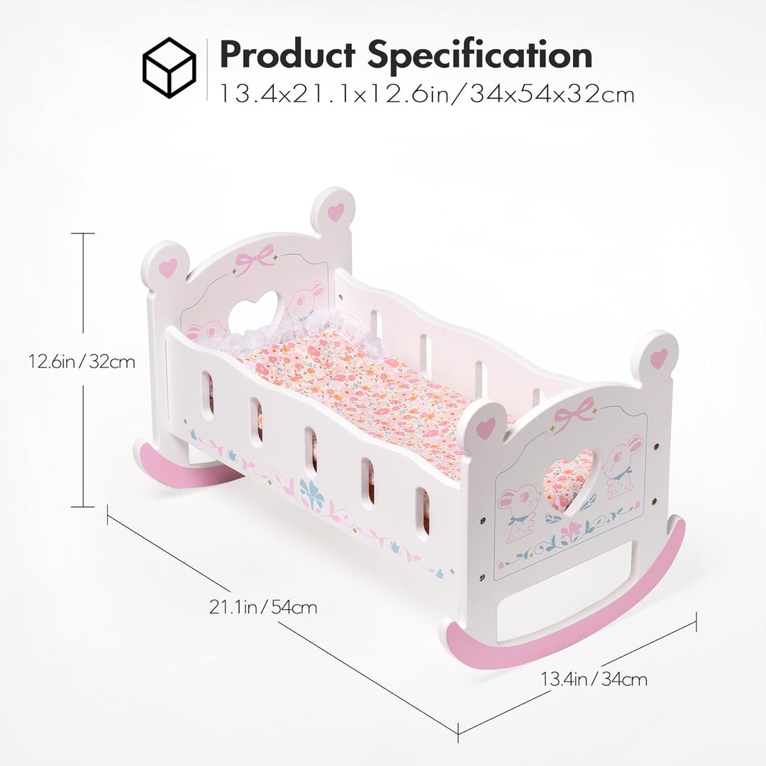 ROBOTIME Cuna de Madera para Muñecas Bebé, Cama Cuna de Muñeca para...
