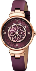 Relojes de Mujer Flor de Cerezo Reloj de Mujer Esfera de Madreperla Reloj de Dama con Correa de Cuero Forma de Pétalo Sakura Relojes de Flor de Cerezo para Mujeres Cristal de Zafiro para Durabilidad y