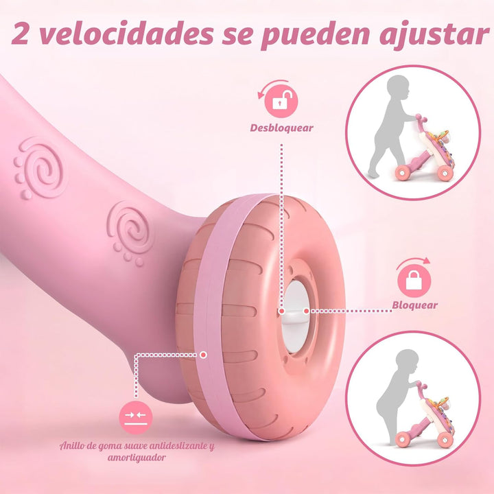 QDRAGON Andador de bebé 3 en 1 y centro de actividades para niñas,...