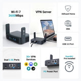 GLiNet GL-BE3600 Router Portátil de Viaje Wi-Fi 7 de Doble